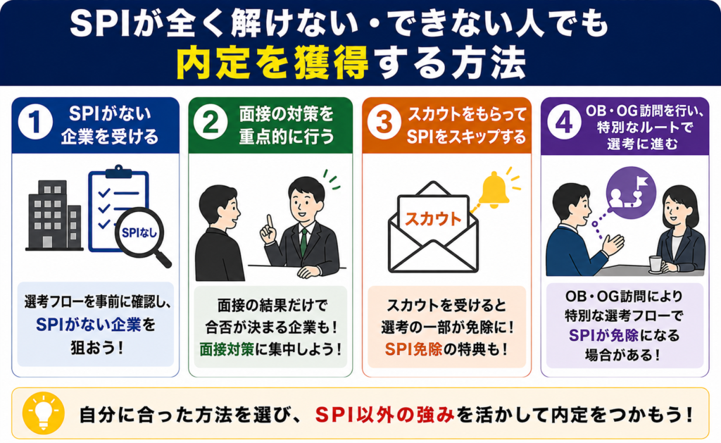 SPIが全く解けない・できない人でも内定を獲得する方法