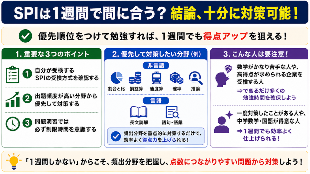 SPIを1週間で仕上げる方法！日本一SPIに詳しい筆者が具体的