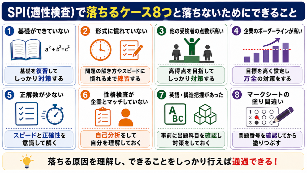 SPI（適性検査）で落ちるケース8つと落ちないためにできること