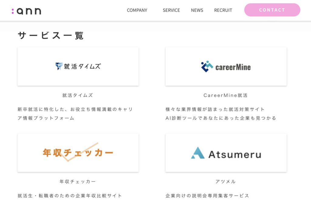 Ann株式会社が提供するサービス